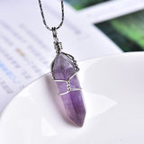 1PC Natural Crystal Mineral Ornament Amethyst Crystal Point Pendant