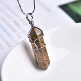 1PC Natural Crystal Mineral Ornament Amethyst Crystal Point Pendant