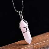 1PC Natural Crystal Mineral Ornament Amethyst Crystal Point Pendant