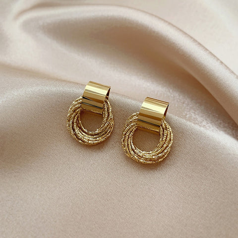 Retro Metallic Earrings For Women