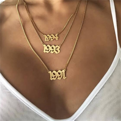 Noelia Personalized Custom Number Necklace Stainless